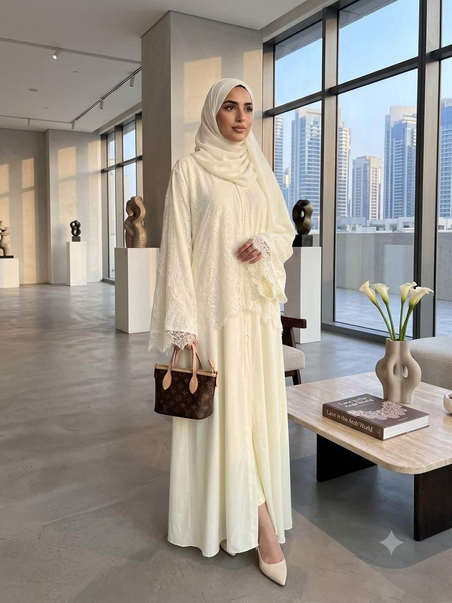 Butter Yellow Farha Abaya