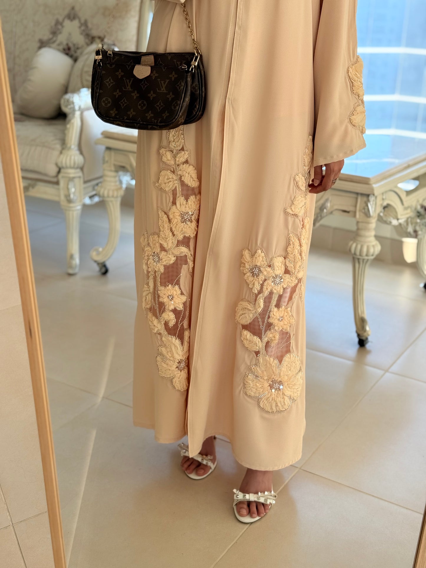Creamish Light Yellow ‘Ethereal’ Dubai Abaya