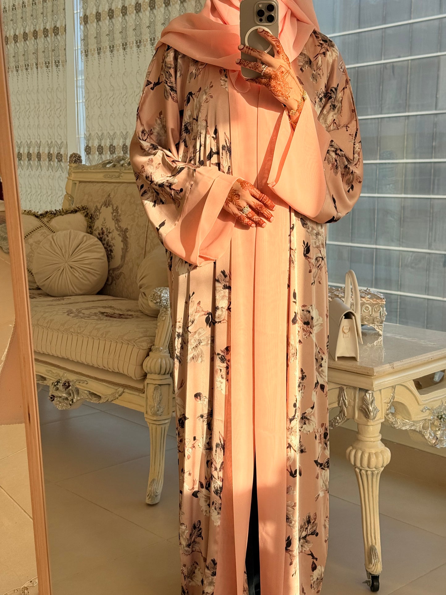 Pink Peach Floral Soft Kimono