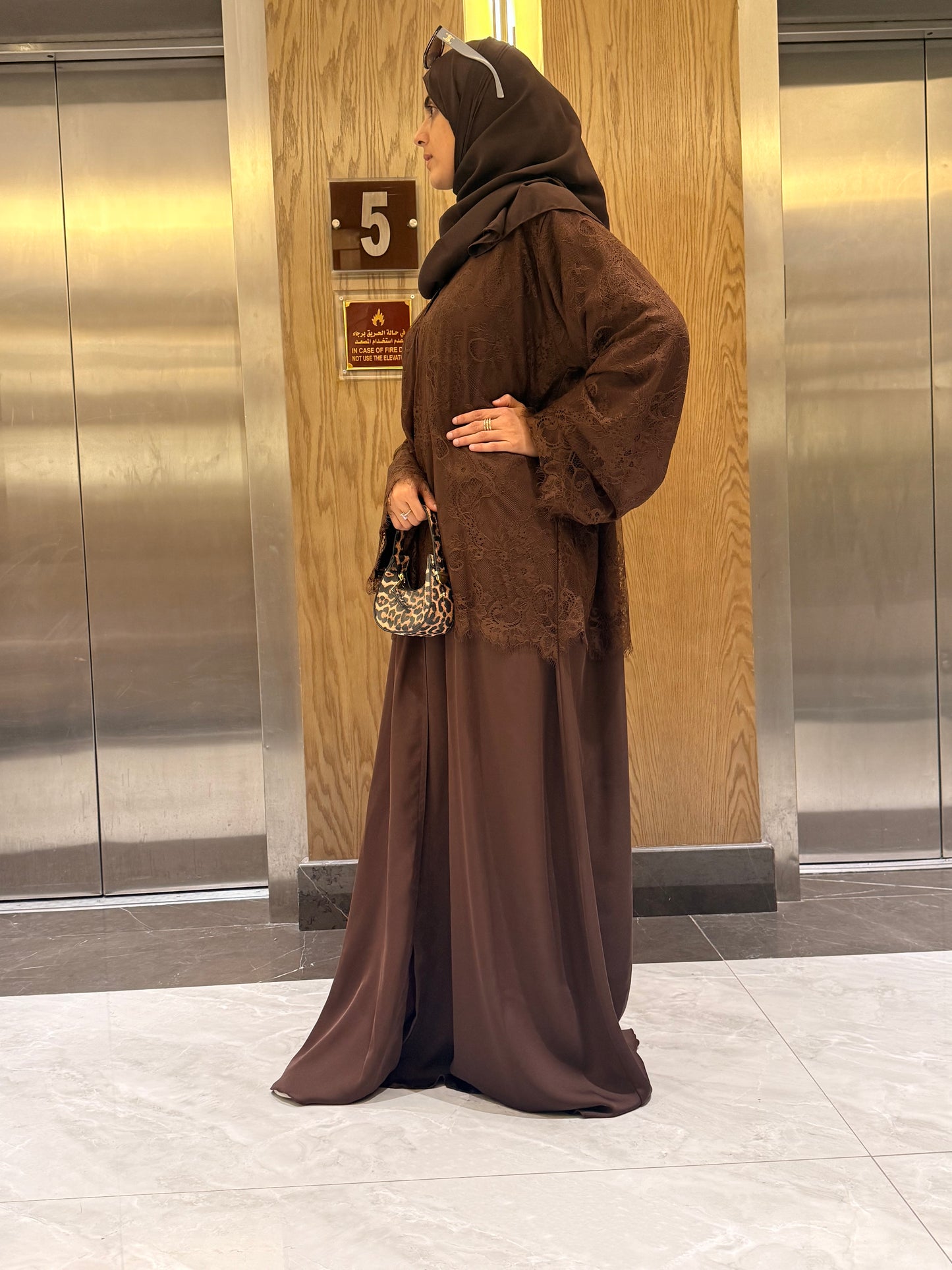 Chocolate Brown Luxury Daantel Abaya