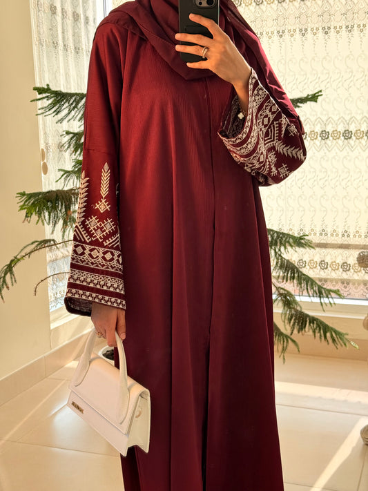 Rasha Maroon Zoom Abaya