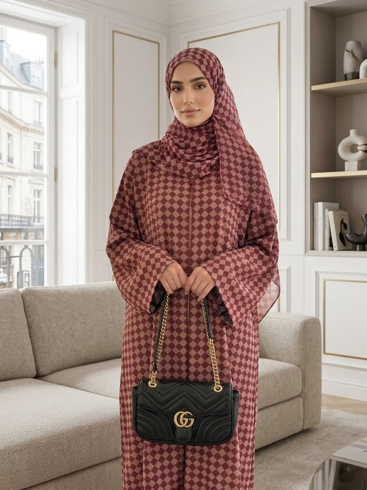 Ramsha Checkered Abaya