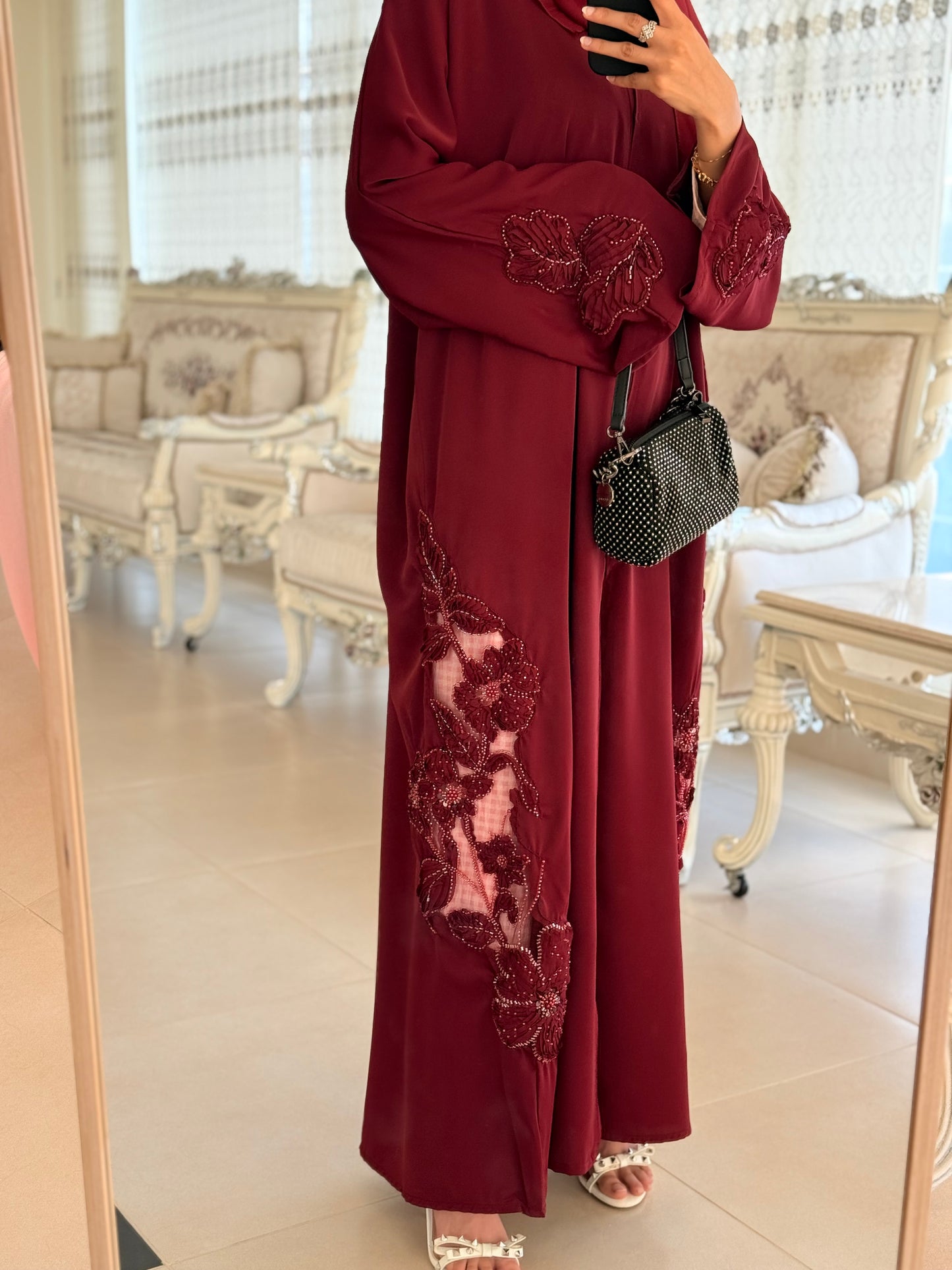 Dark Maroon ‘Ethereal’ Dubai Abaya