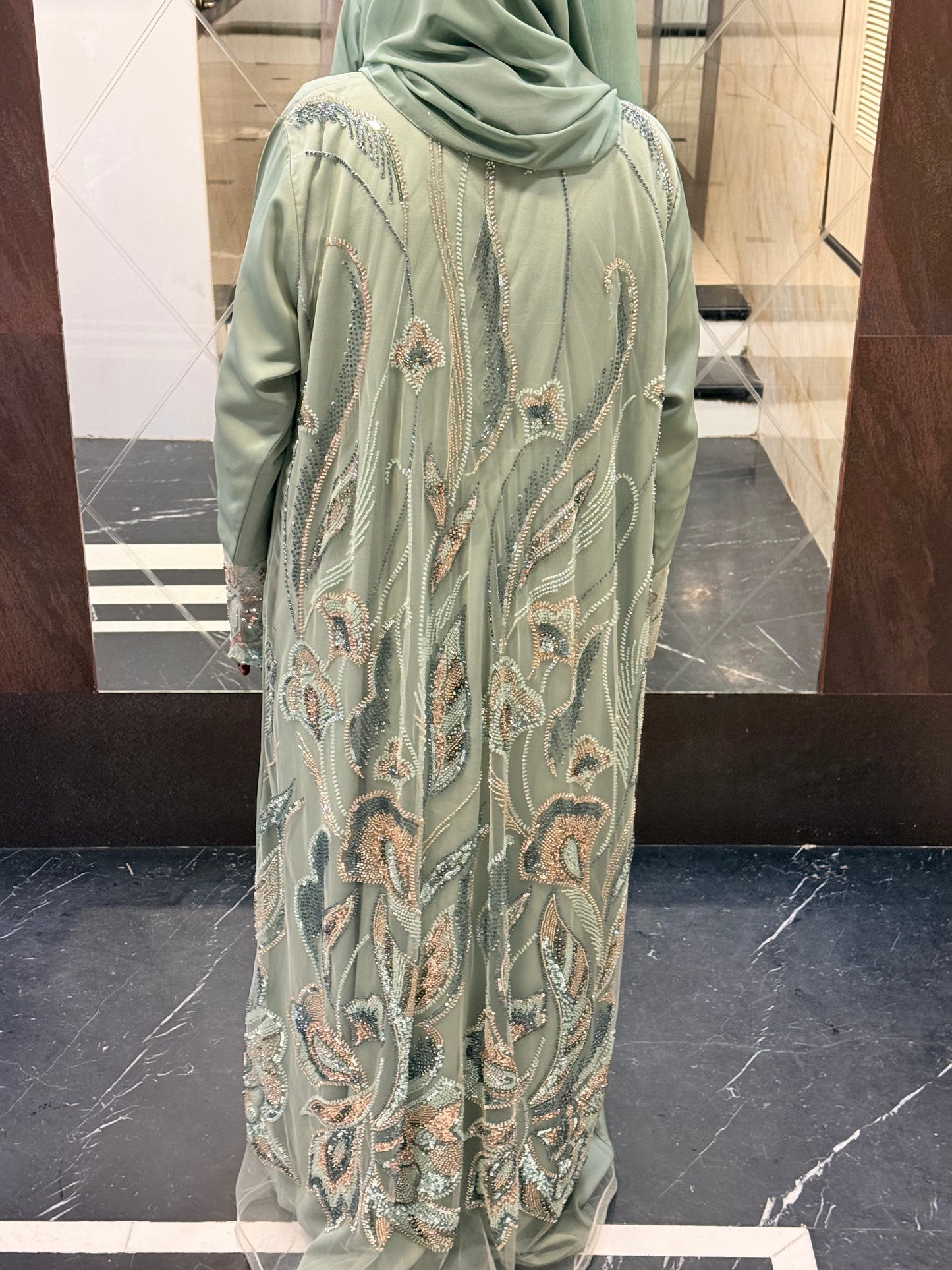 ‘Sasha’ Sage Green Dubai Abaya