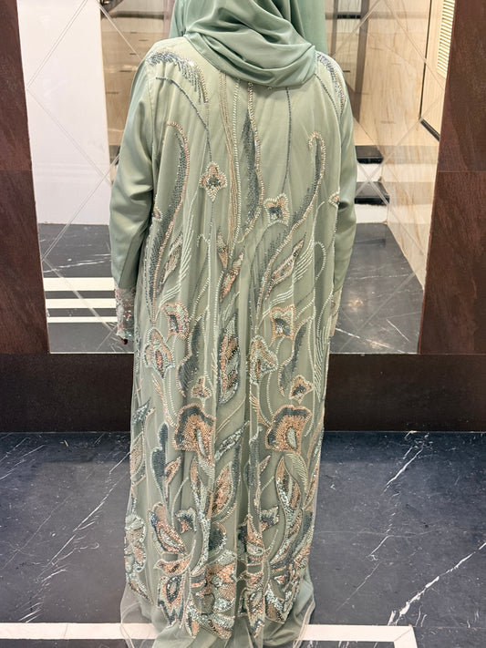 ‘Sasha’ Sage Green Dubai Abaya