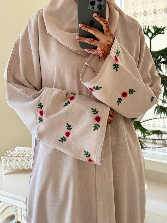 Safa Linen Rose Abaya
