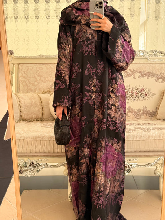 Raha Purple Brasso Abaya