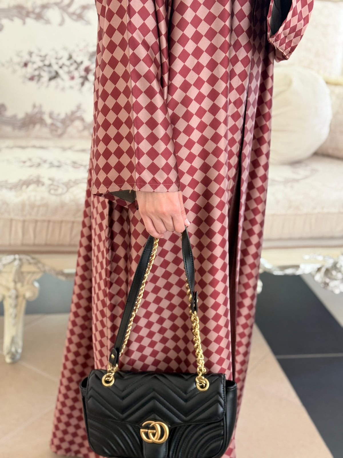 Ramsha Checkered Abaya