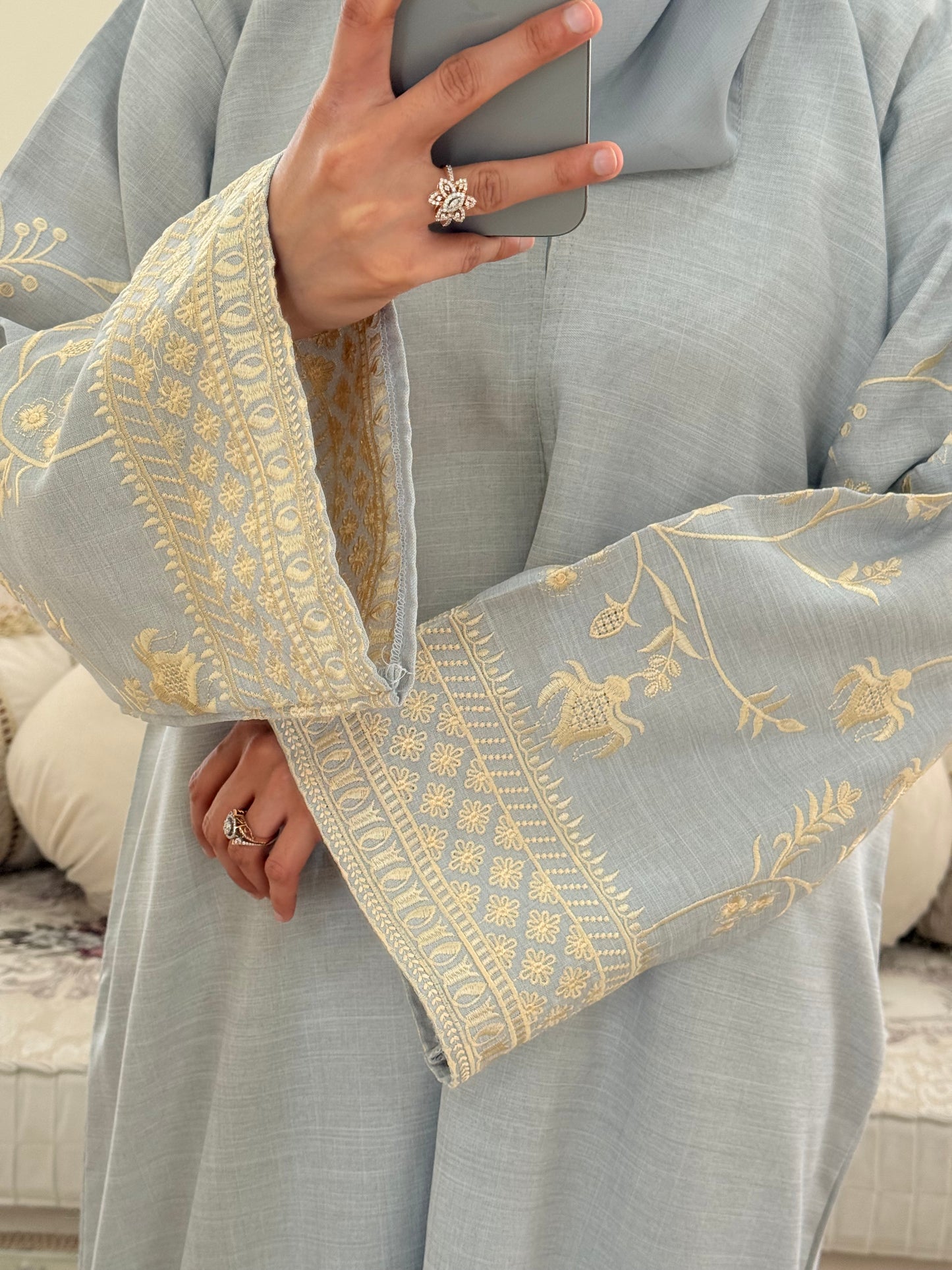 Shaila Pastel Grey Dubai Abaya