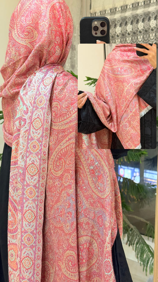 Safa Pink Pashmina Style Shawl