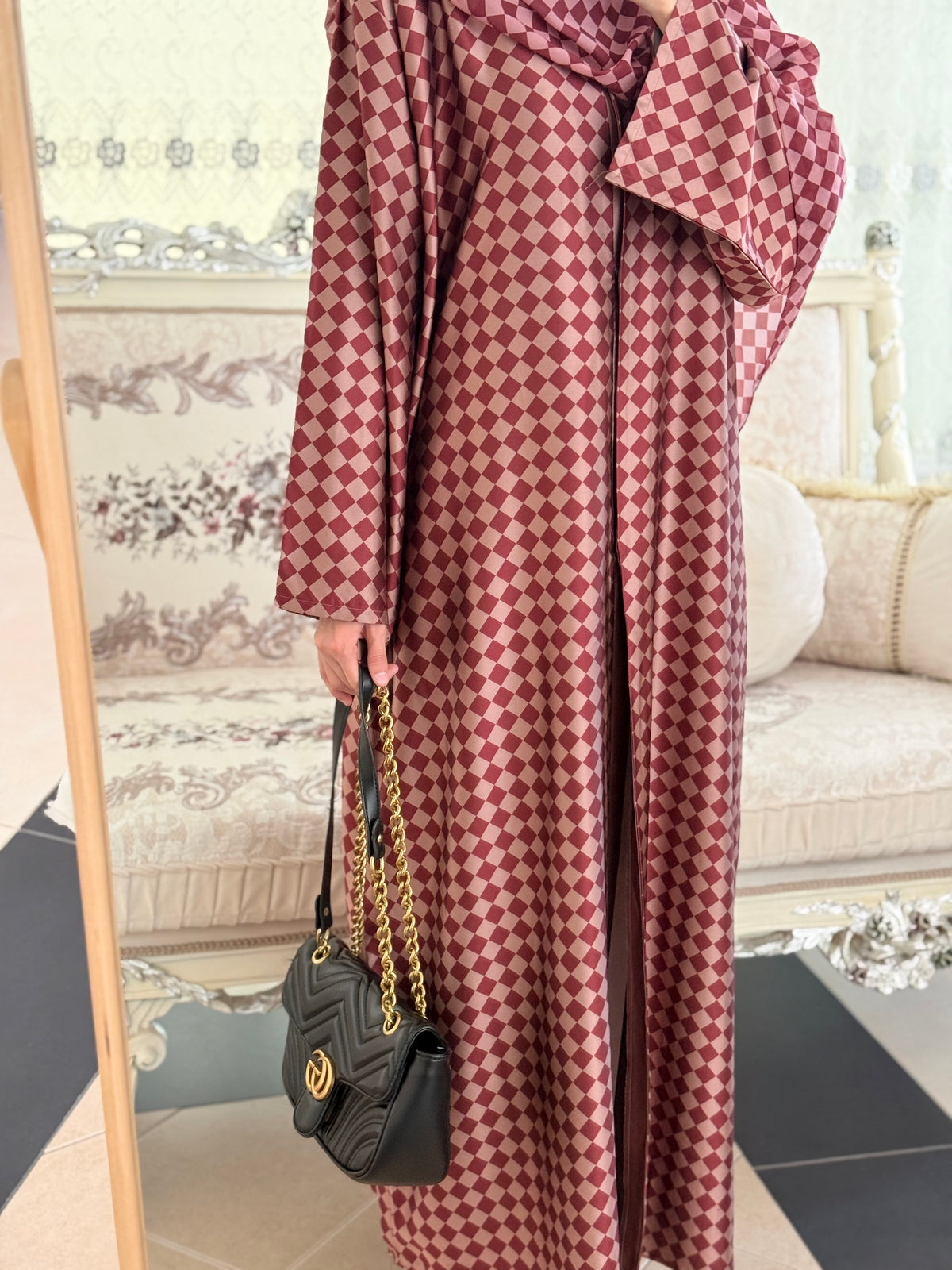 Ramsha Checkered Abaya