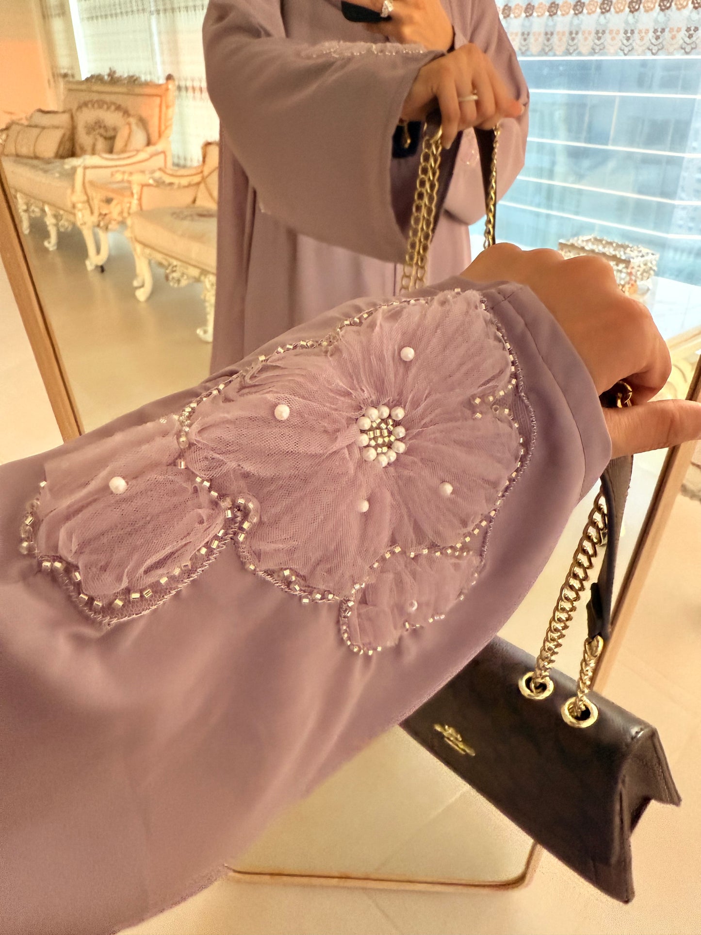 Nadiya Lilac Pastel Abaya