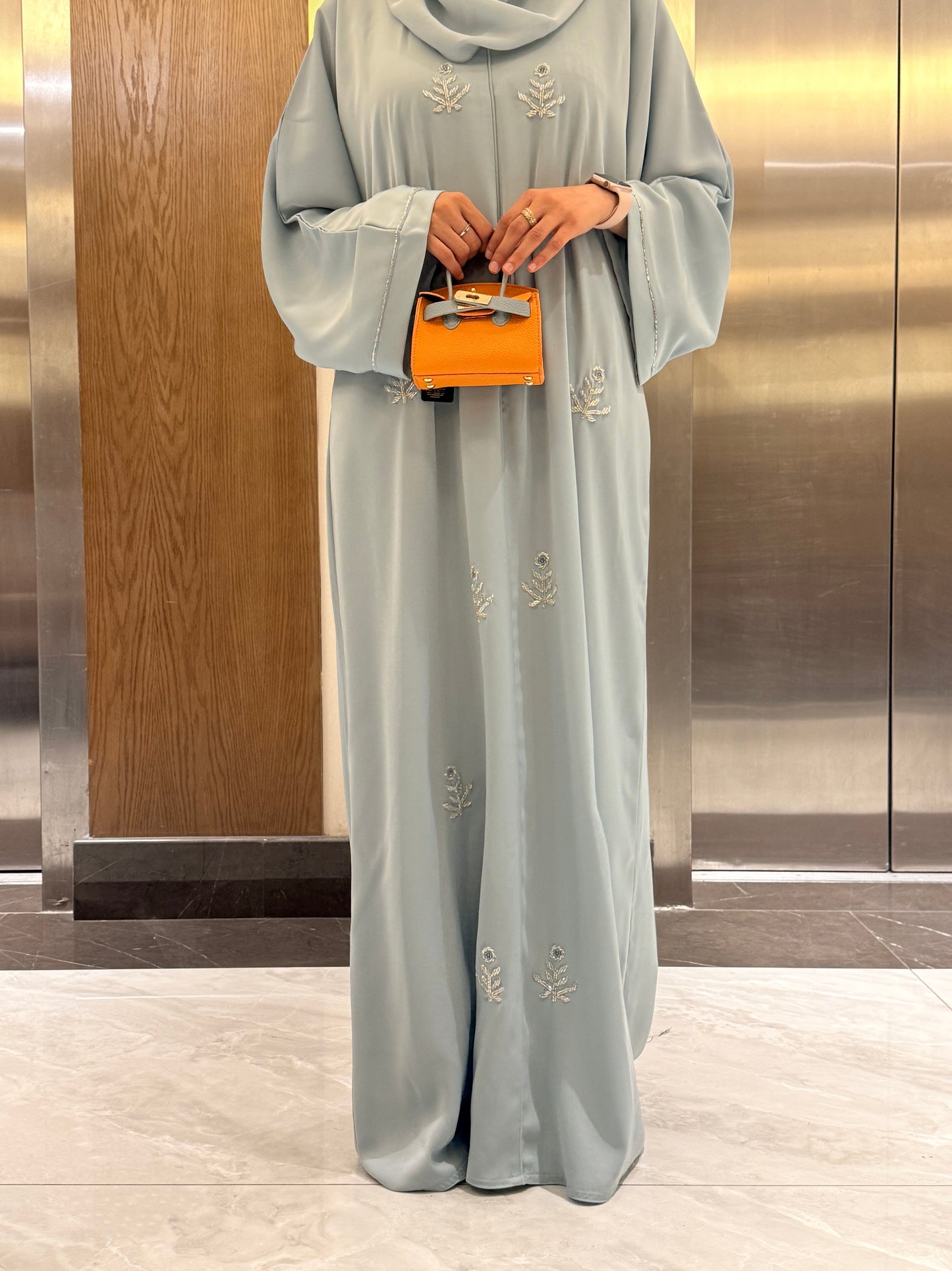 Sky Blue Premium Nida Dubai Abaya