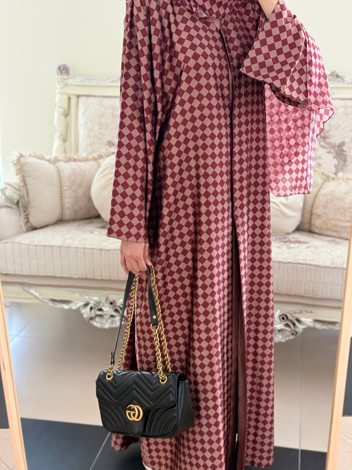 Ramsha Checkered Abaya