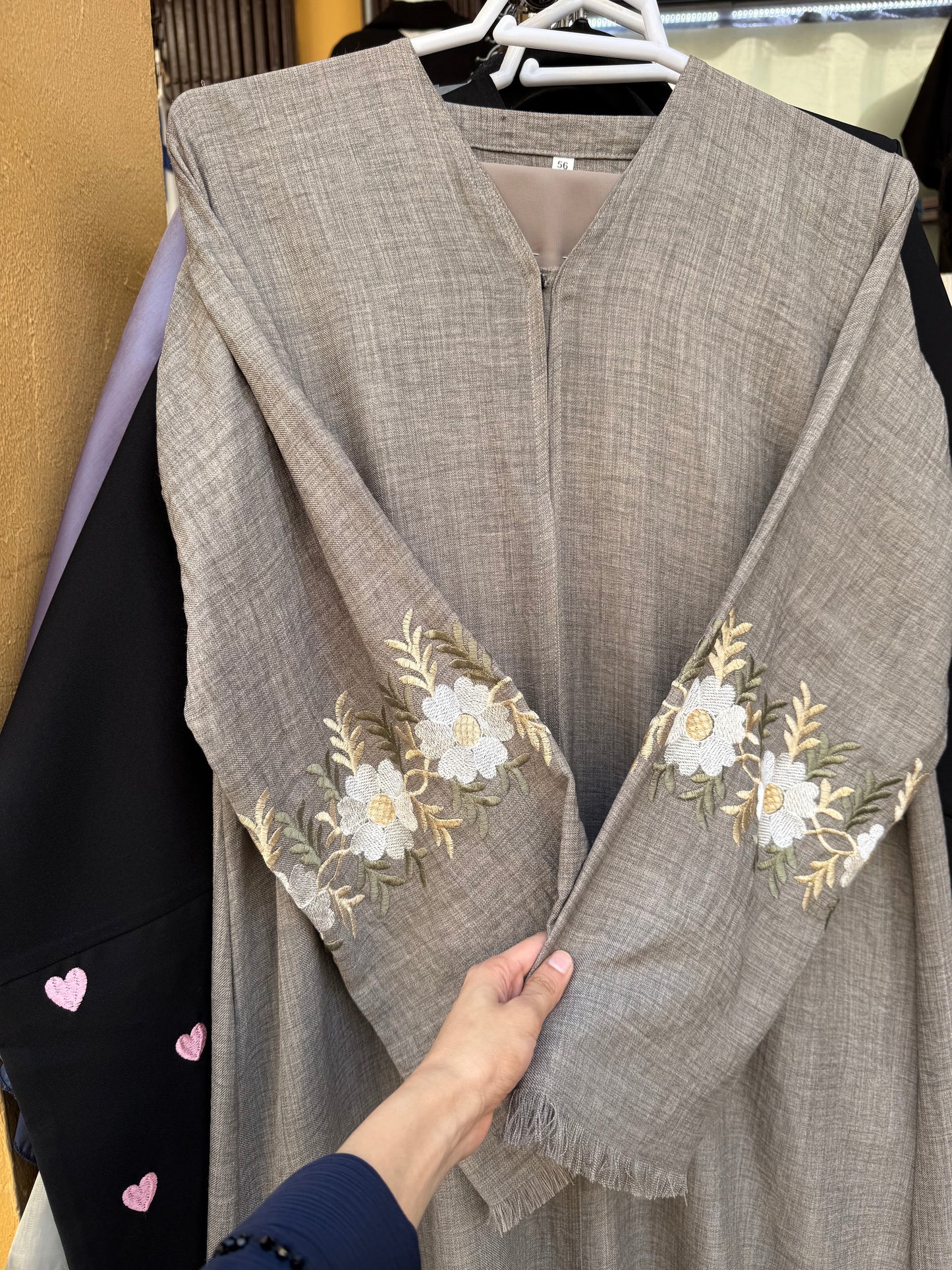 Grey and Brown Floral Linen