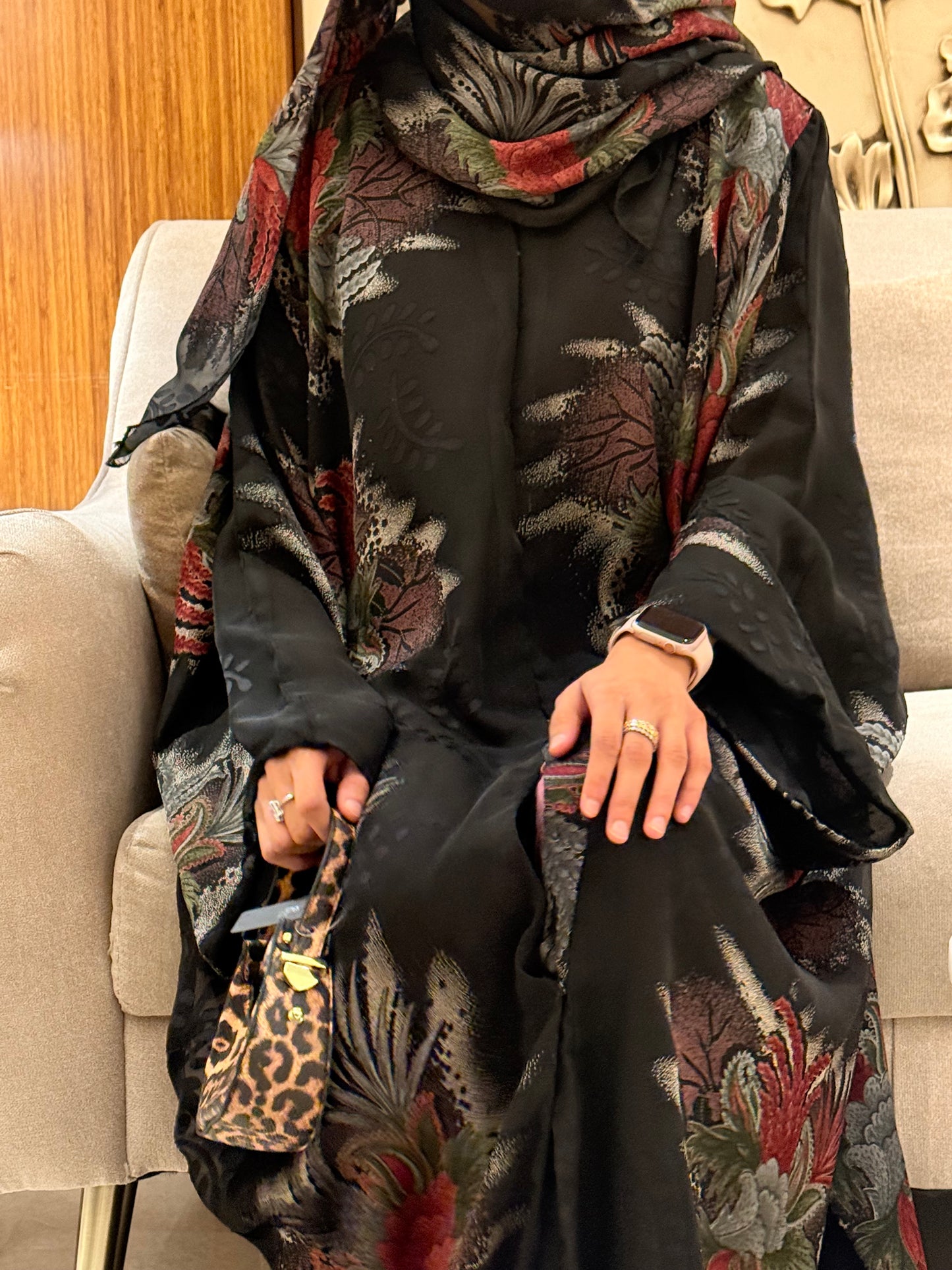 Safa Black Brasso Abaya