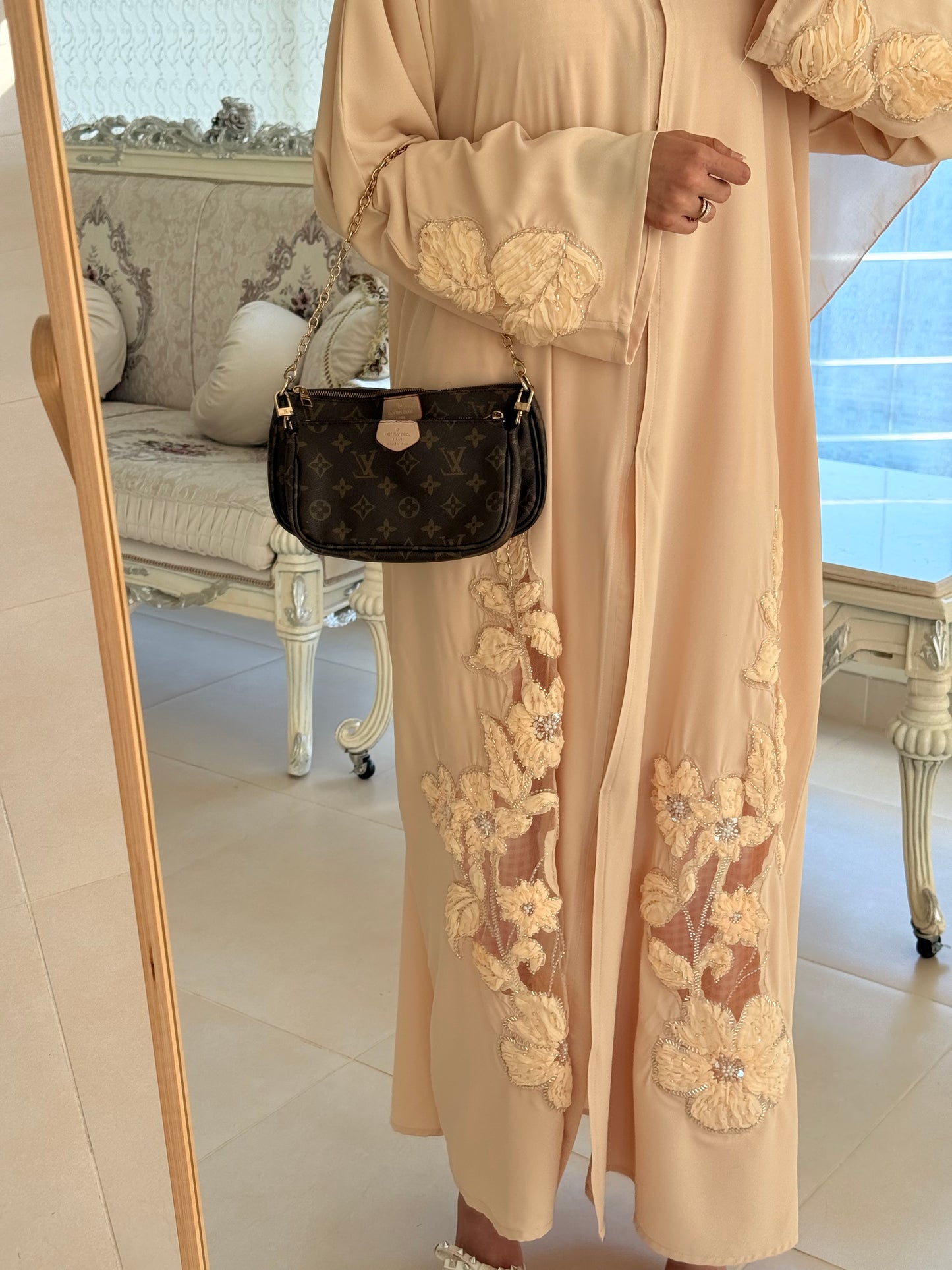 Creamish Light Yellow ‘Ethereal’ Dubai Abaya