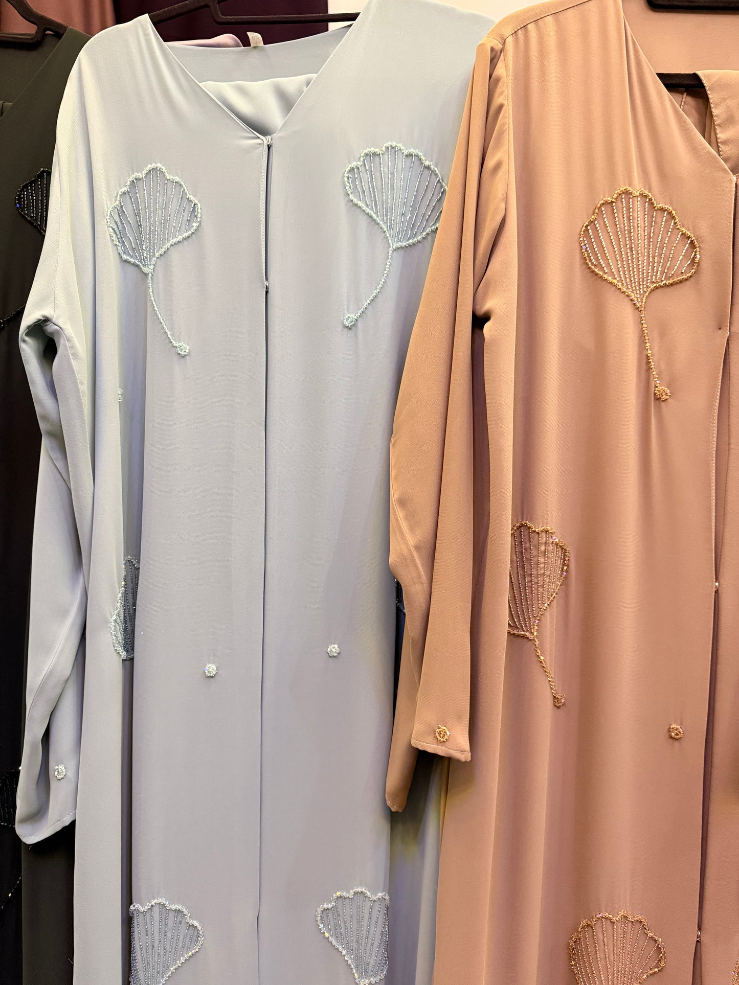 Safa Double Chiffon Sea Shell Abayas