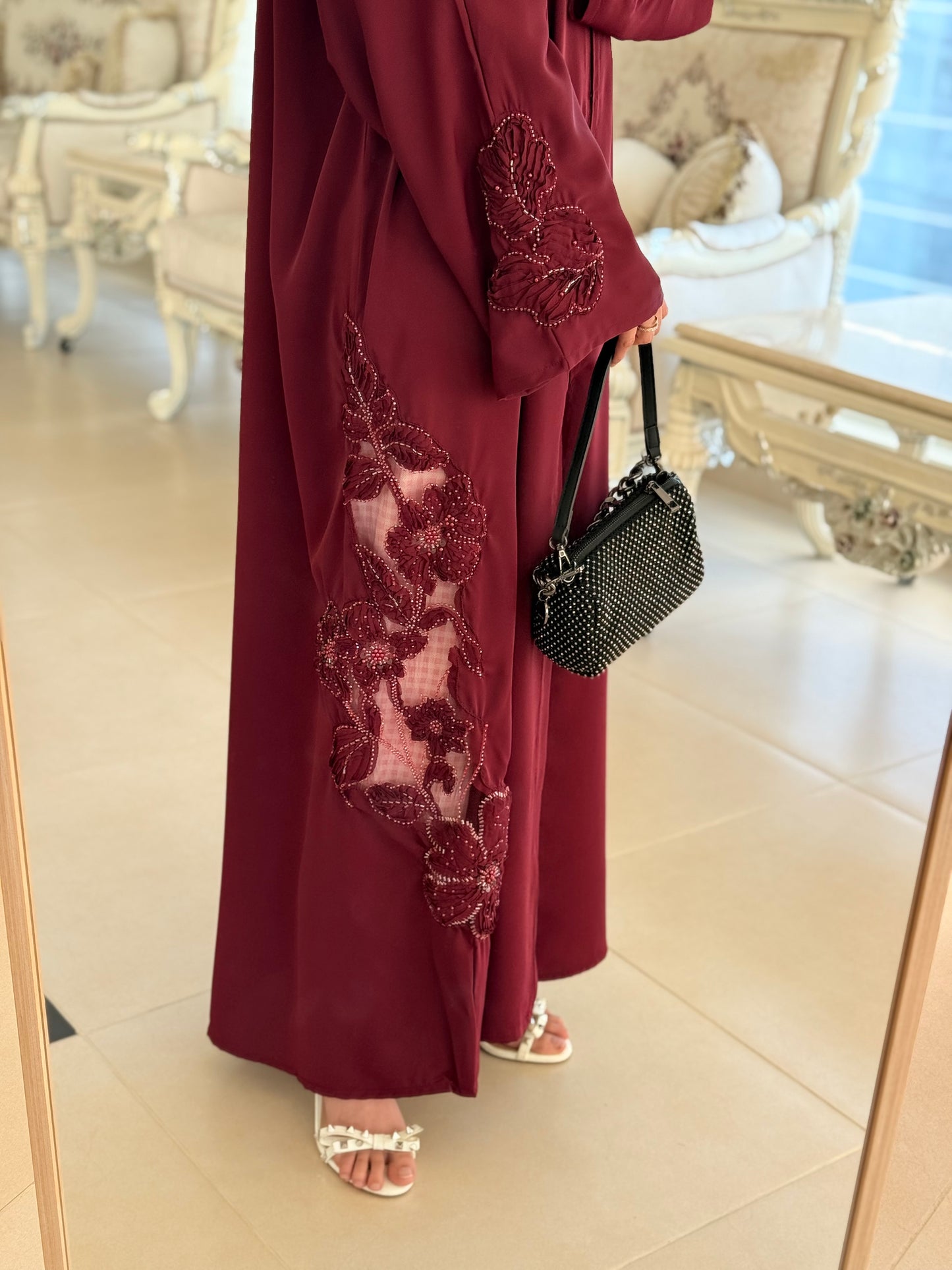 Dark Maroon ‘Ethereal’ Dubai Abaya
