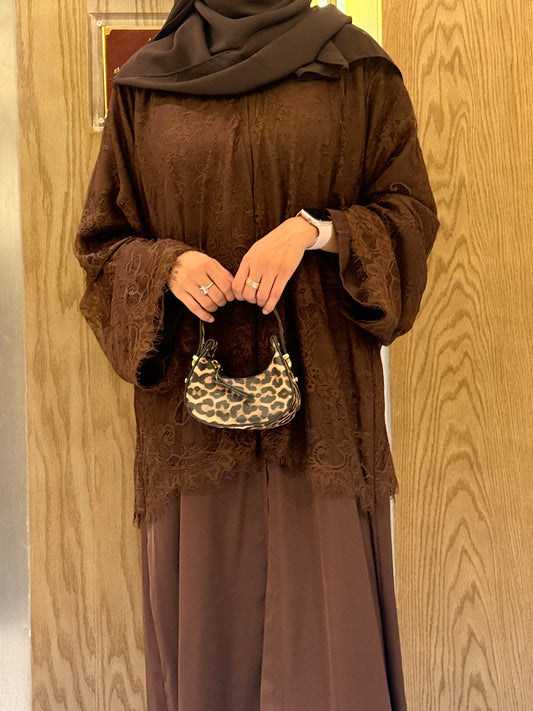 Chocolate Brown Luxury Daantel Abaya