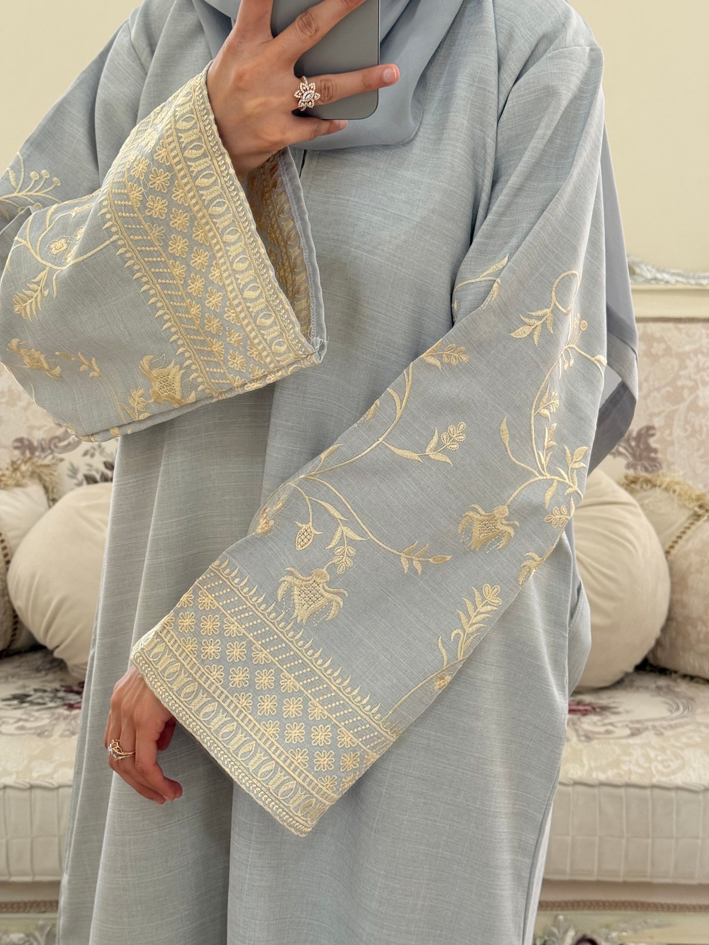 Shaila Pastel Grey Dubai Abaya