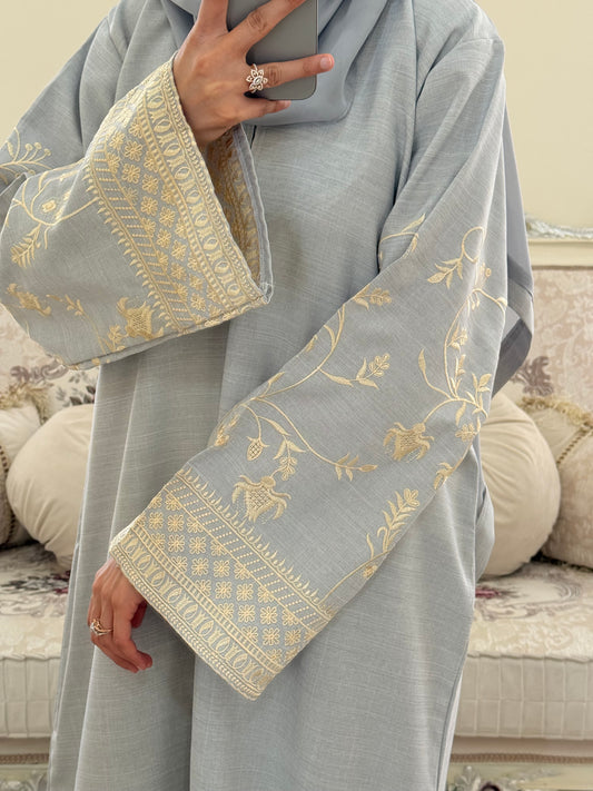 Shaila Pastel Grey Dubai Abaya