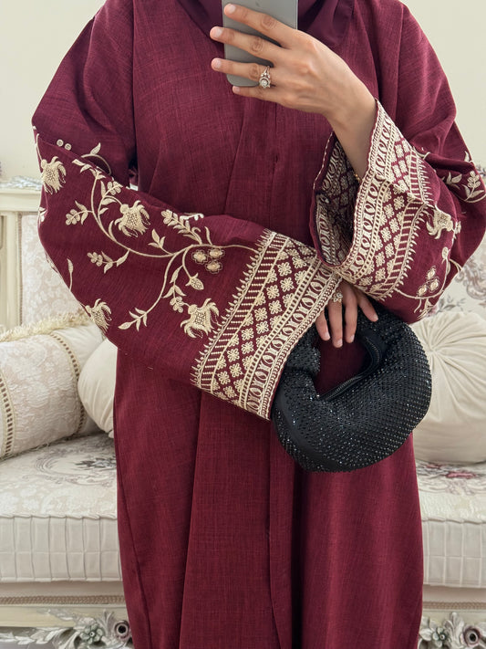 Marwah Maroon Premium Abaya
