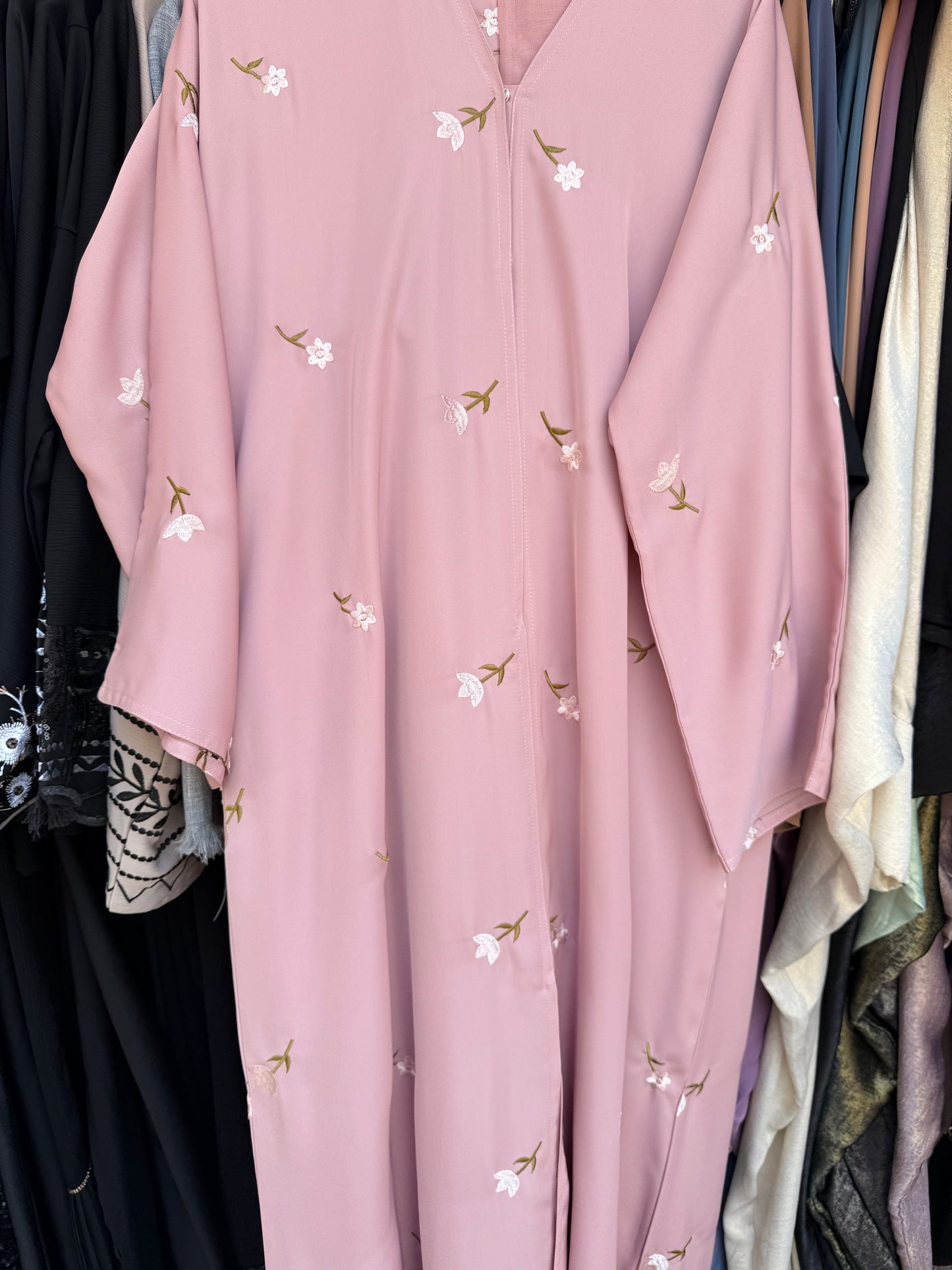 Floral Premium Abayas with Buttons