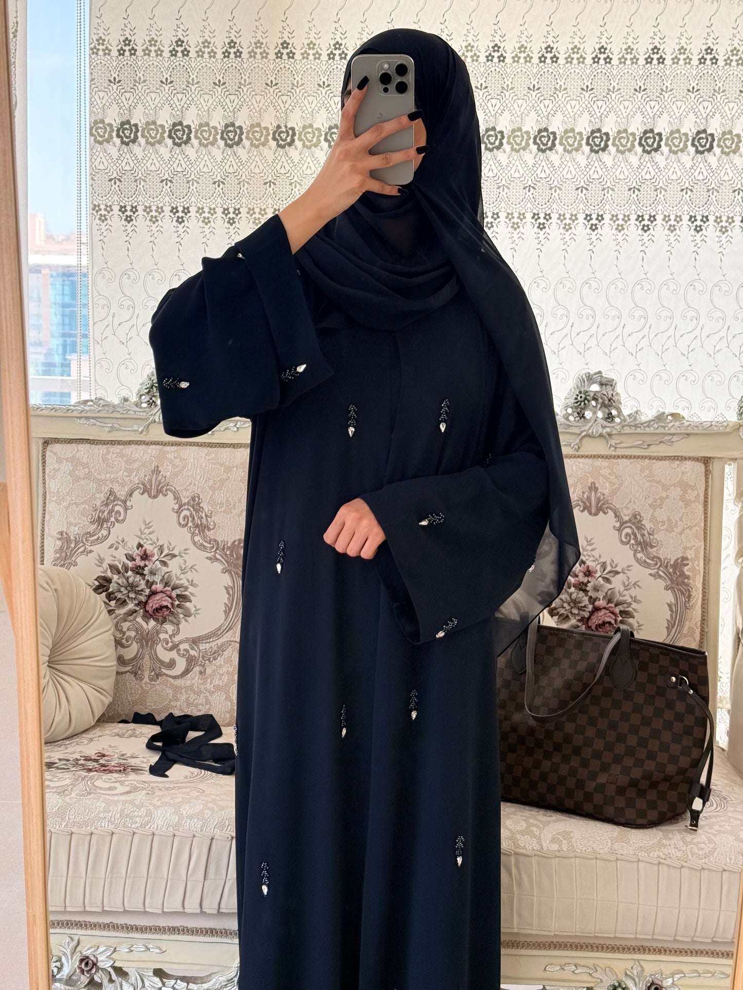Safa Navy Double Chiffon Luxury