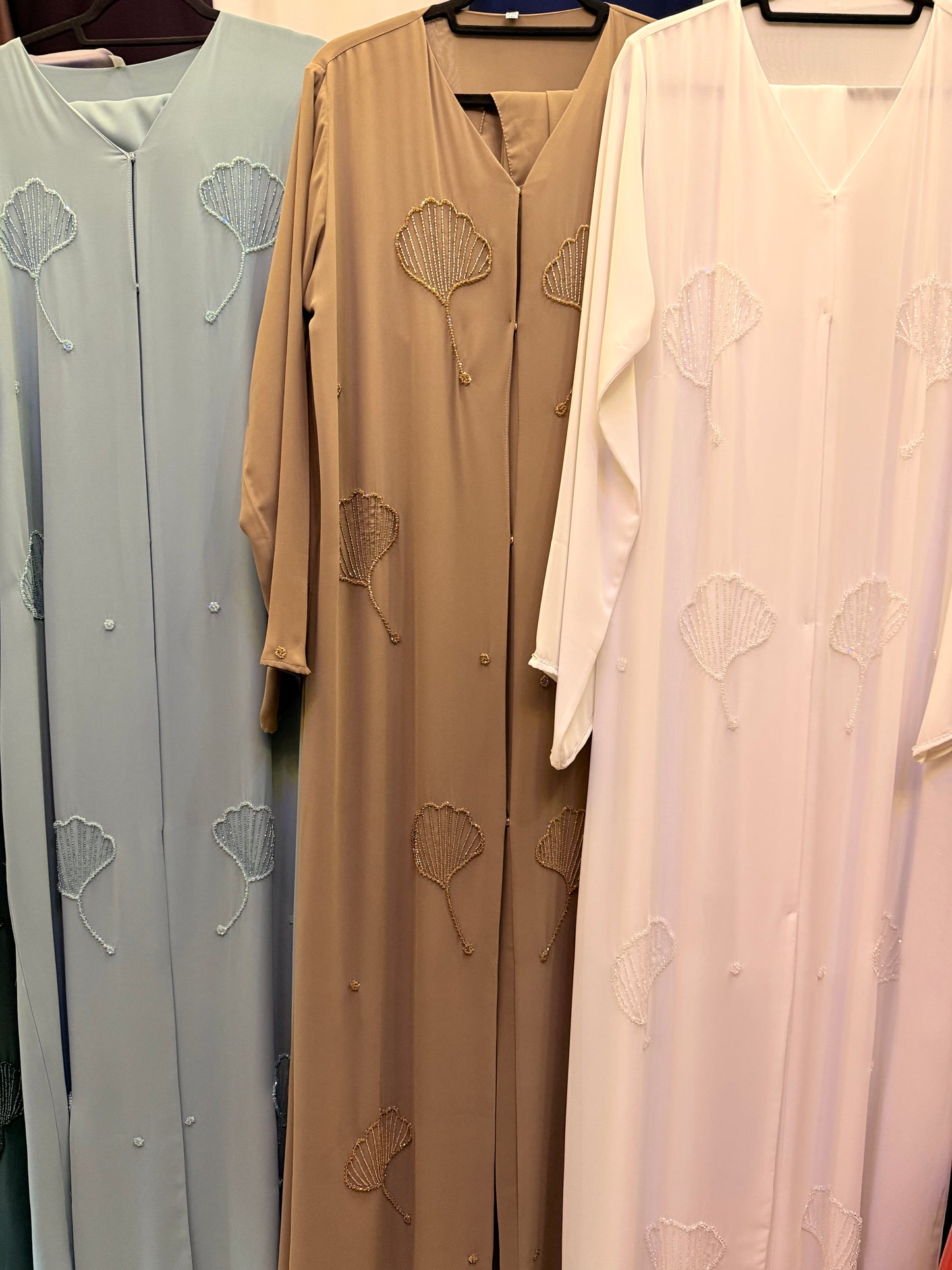 Safa Double Chiffon Sea Shell Abayas