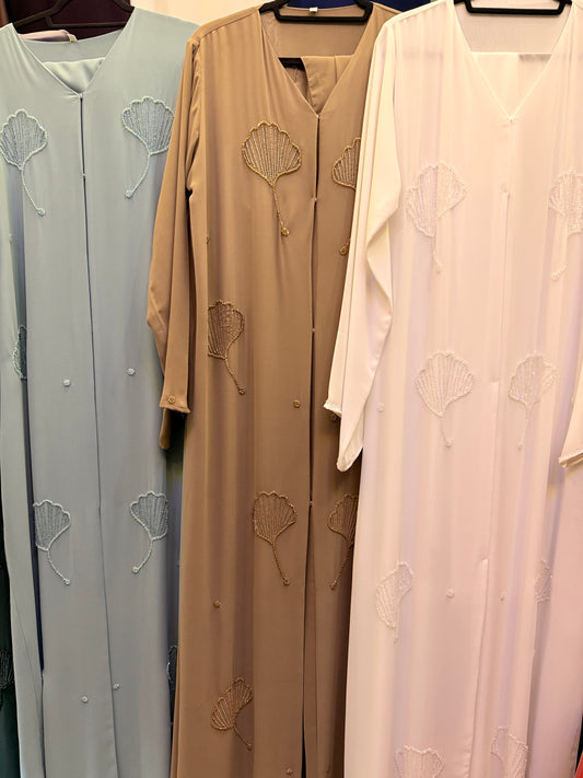 Safa Double Chiffon Sea Shell Abayas
