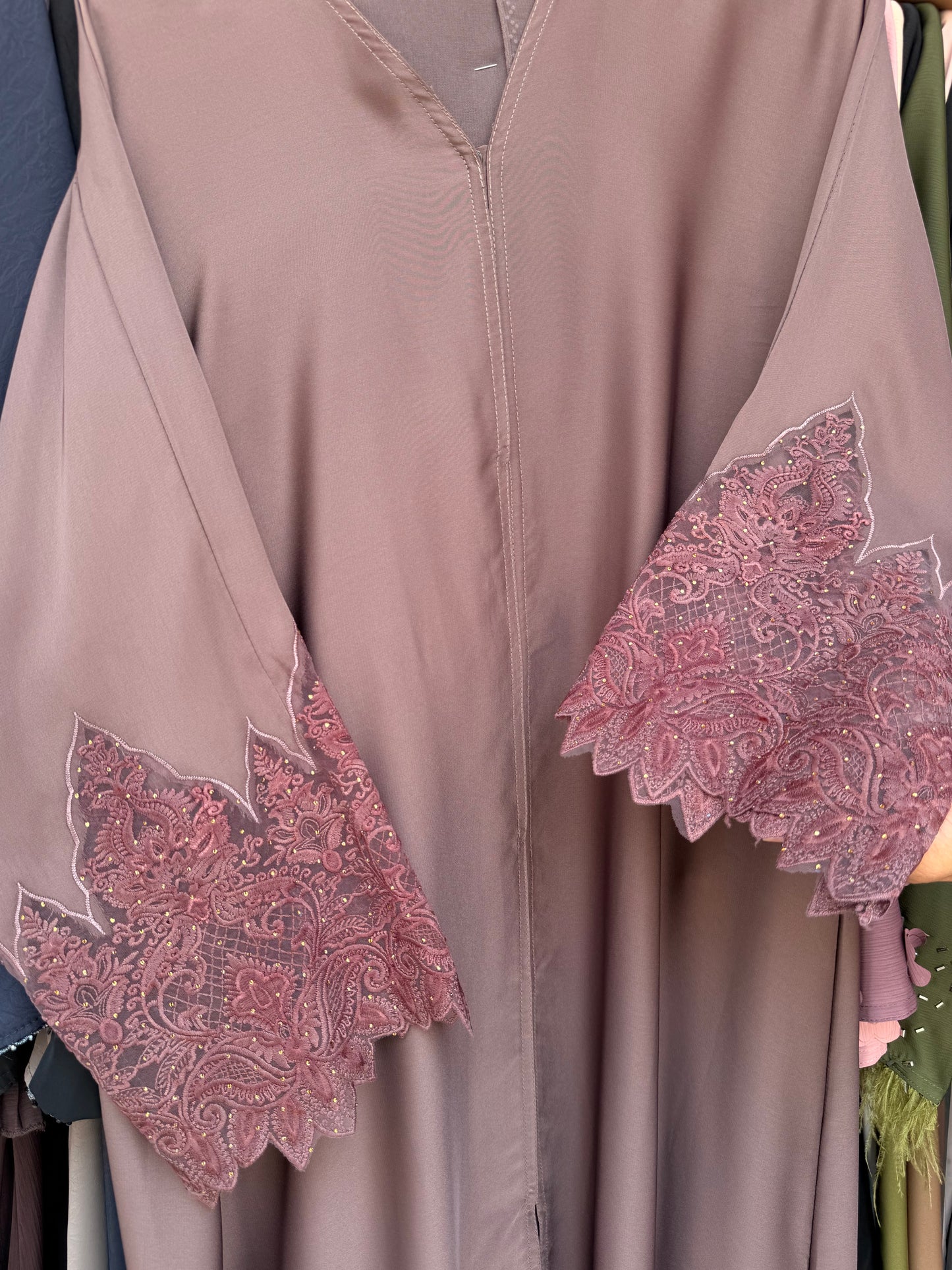 Pink Laced Abaya